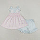 Baby Girl Sleeveless Floral Pink Tunic Plaid Shorts Set