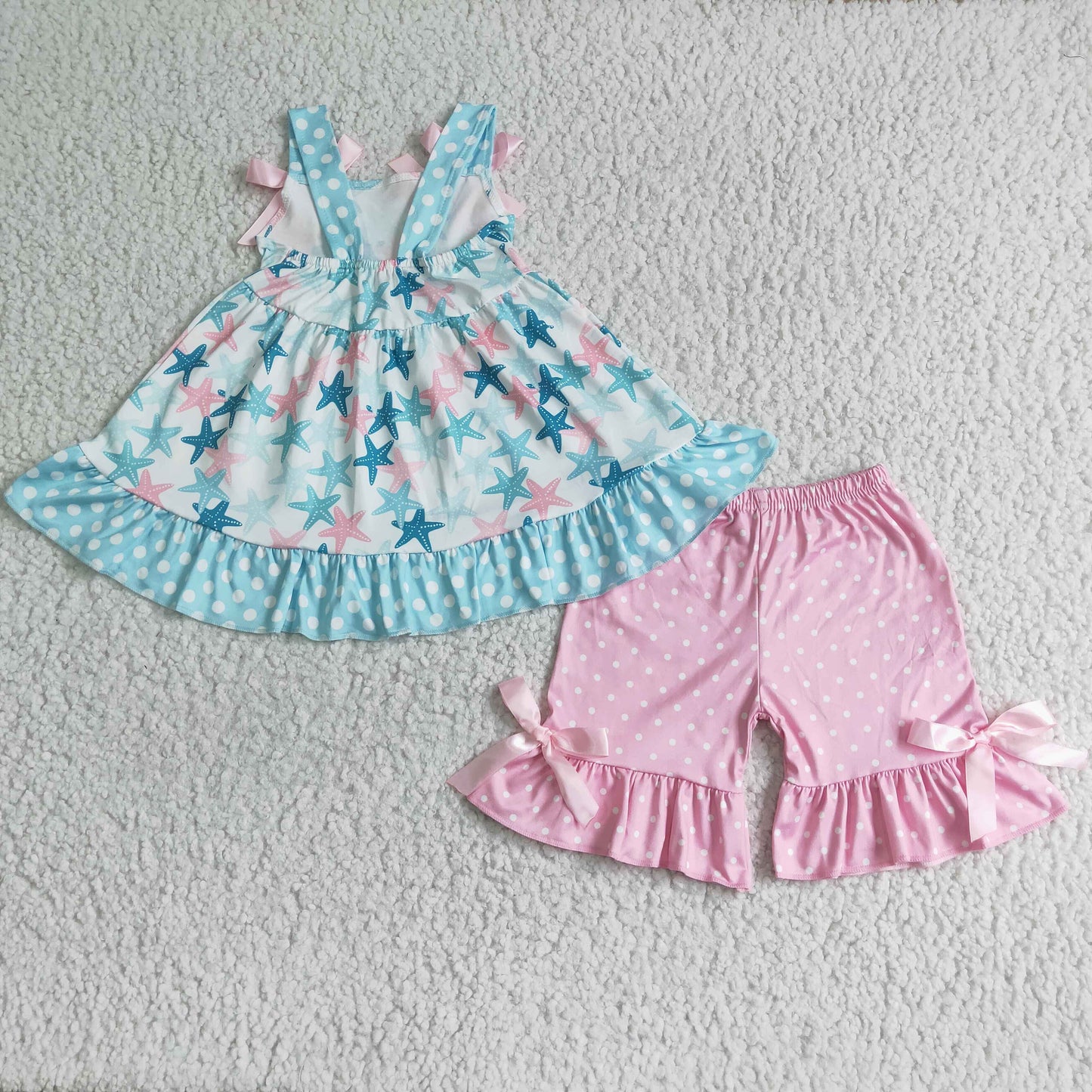 Promotion Baby Girl Starfish Pink Shorts Outfit