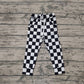 Baby Girl Black Checkered Jogger Pocket Pants