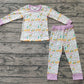 Baby Girl Long Sleeves Mardi Gras Masks Shirt Pants Pajamas Clothes Set