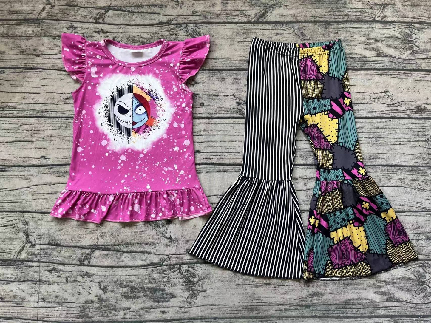 Baby Girl Halloween Purple Tops Bell Pants Clothes Set