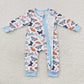 LR0521 Baby Kids Long Sleeves Butterfly One Piece Zipper Romper