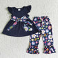 Promotion b8-11 Baby Girl Embroidery Rabbit Floral Easter Romper