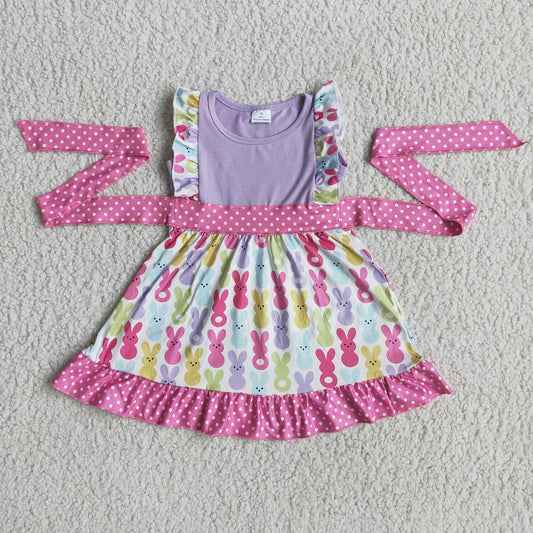 Promotion B11-21 Baby Girl Easter Rabbit Dress