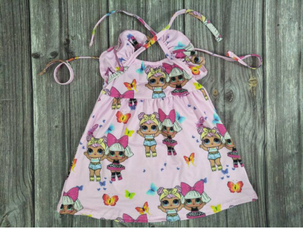 Promotion Baby Girl Summer Sleeveless Cartoon Dress