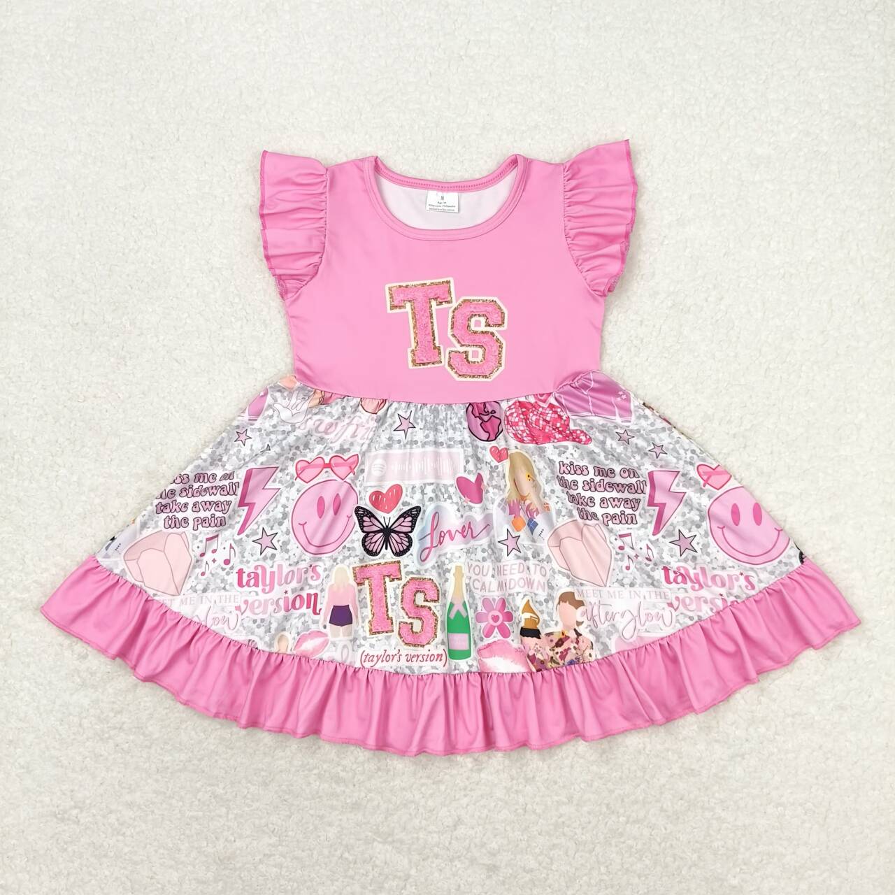 Baby Girl Short Sleeves Singer Pink Dress