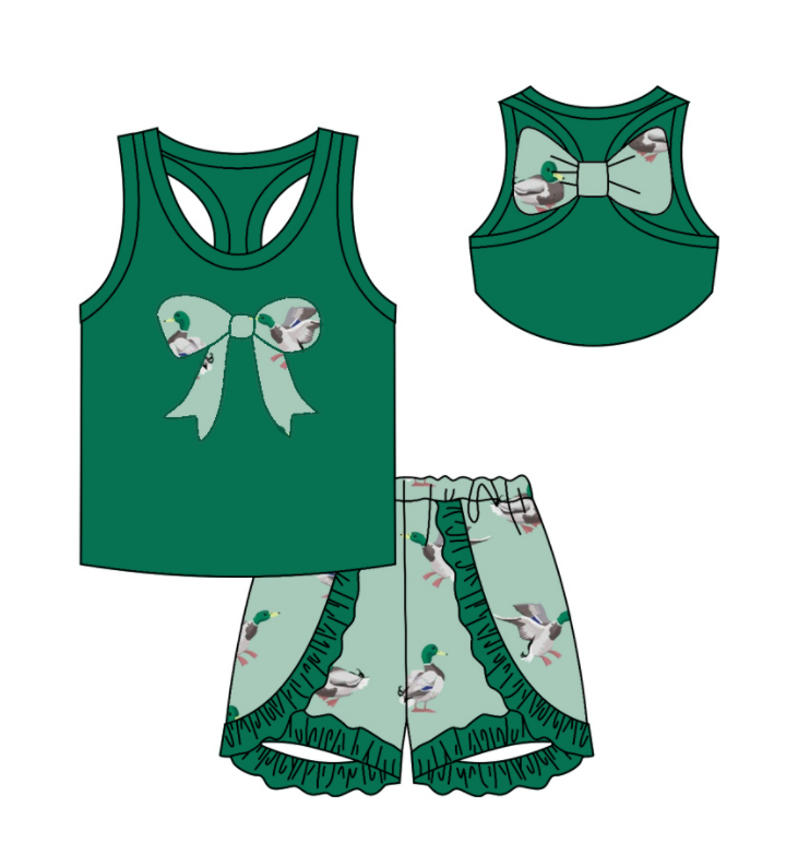 Baby Girl Toddler Duck Bows Camo Sibling Matching Clothes Set ( Moq 5 Each Design )