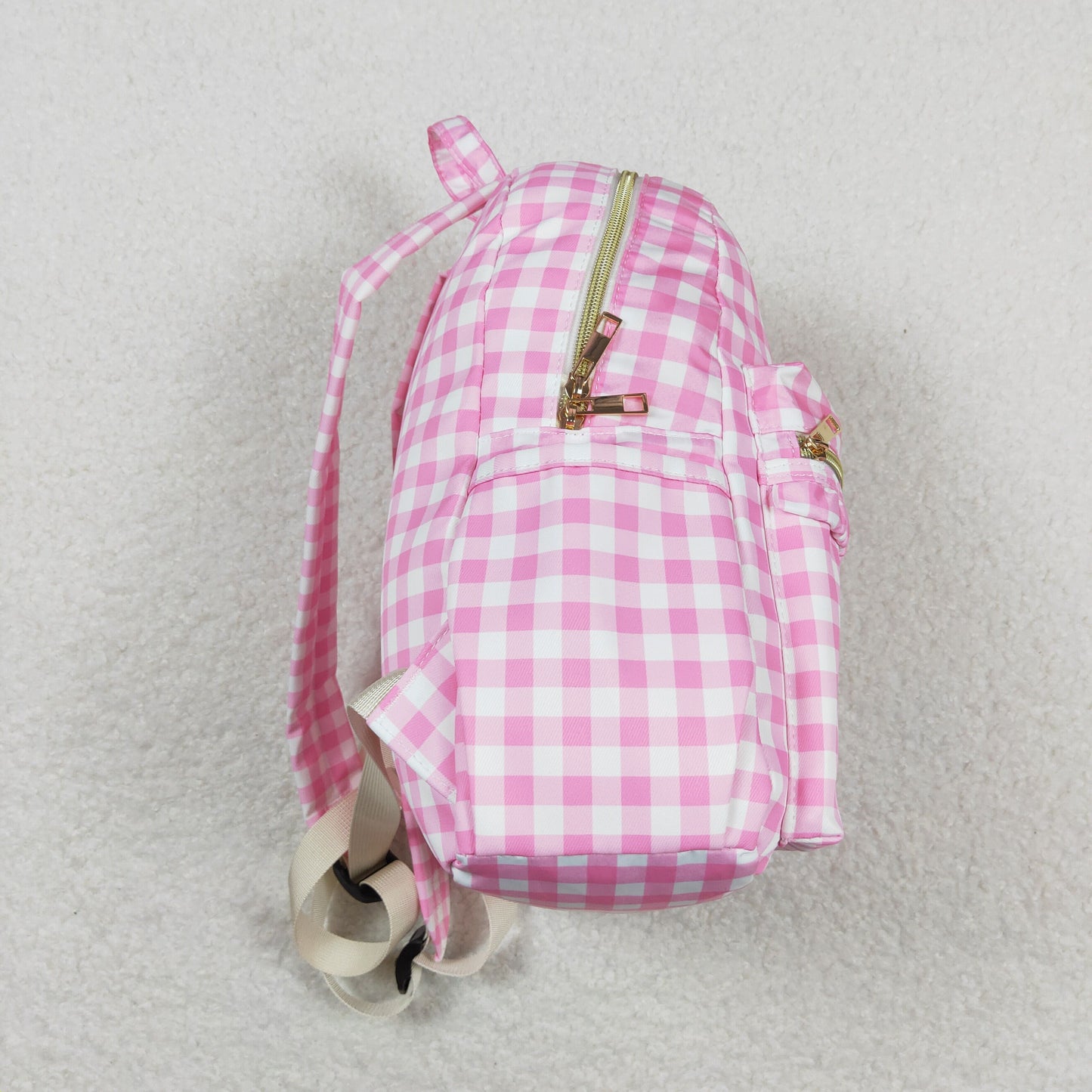 Baby Girl Pink Plaid Backpack Bags