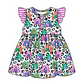 Baby Girl Leopard Rainbow Sibling Romper Dress Clothes Set ( Moq 5 Each Design )