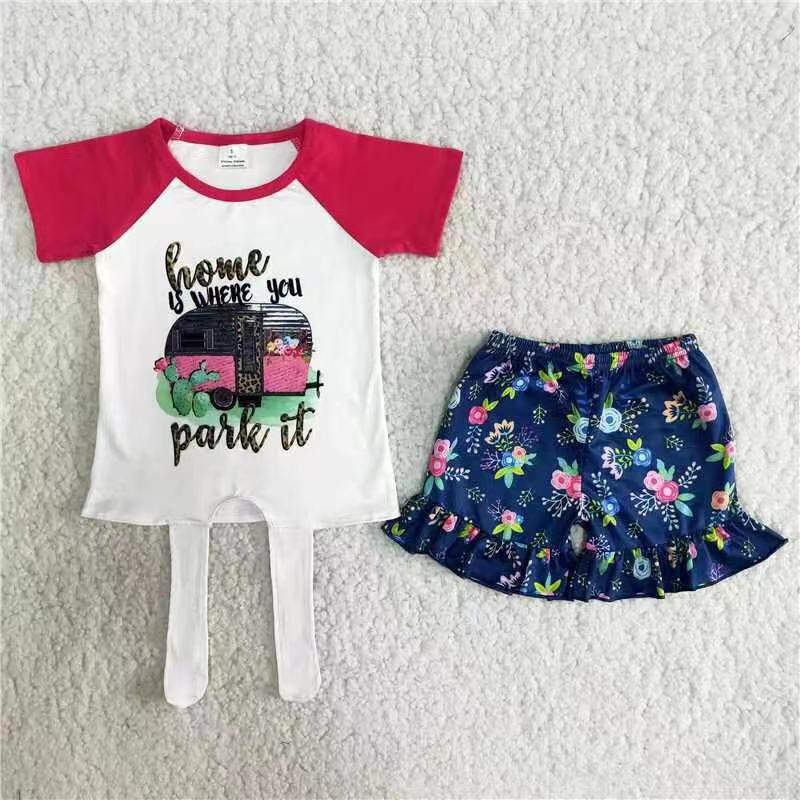 Promotion B9-14 Baby Girl Summer Floral Ruffle Shorts Outfit