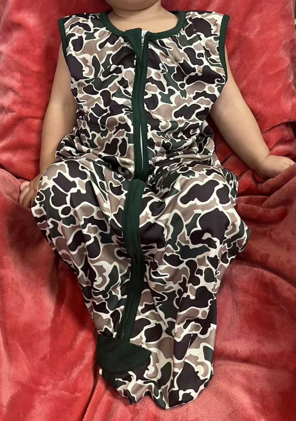 Baby Newborn Camo Zipper Sleepwear Gown