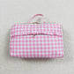 Baby Girl Back To School Pink Checkered Backpack Bag Lunch Box