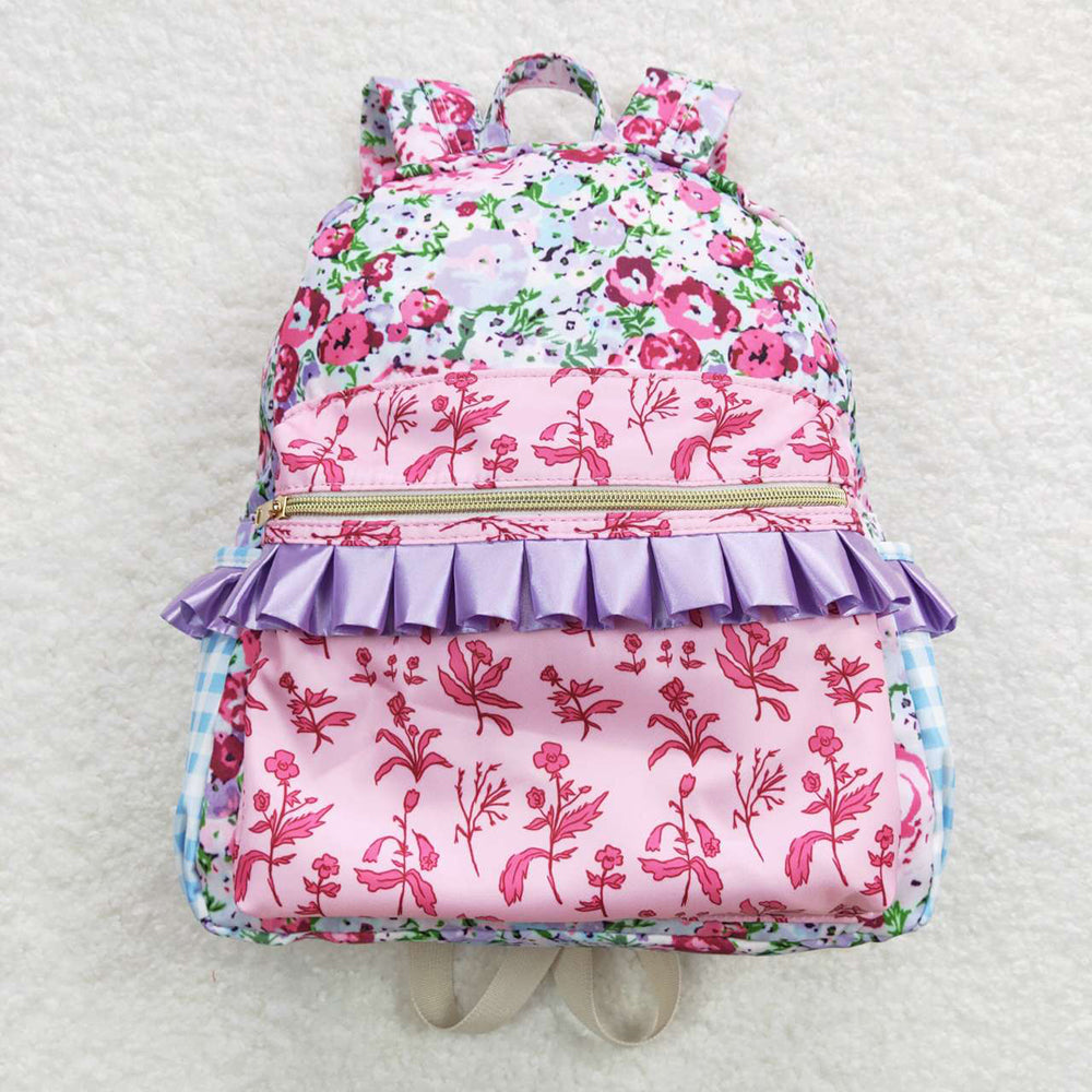 Baby Girl Kids Flower Ruffle Backpack Sibling Bags