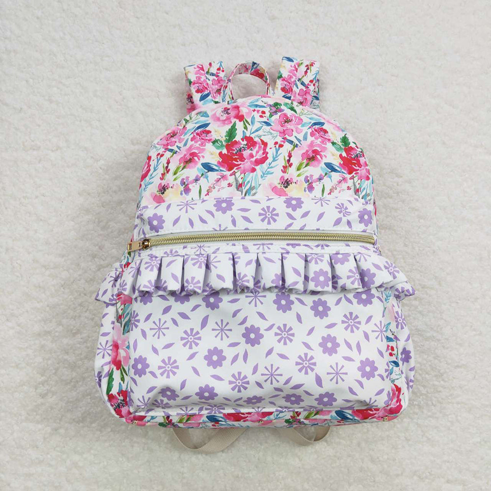 Baby Girl Kids Flower Ruffle Backpack Sibling Bags