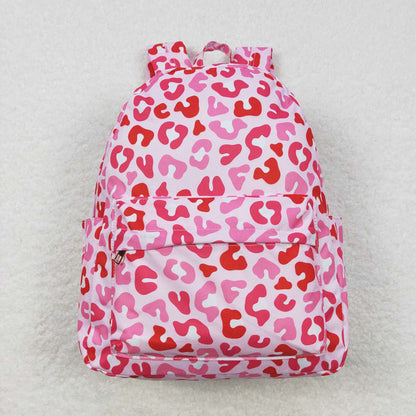 Baby Girl Kids Pink Leopard Bows Plaid Backpack Sibling Bags