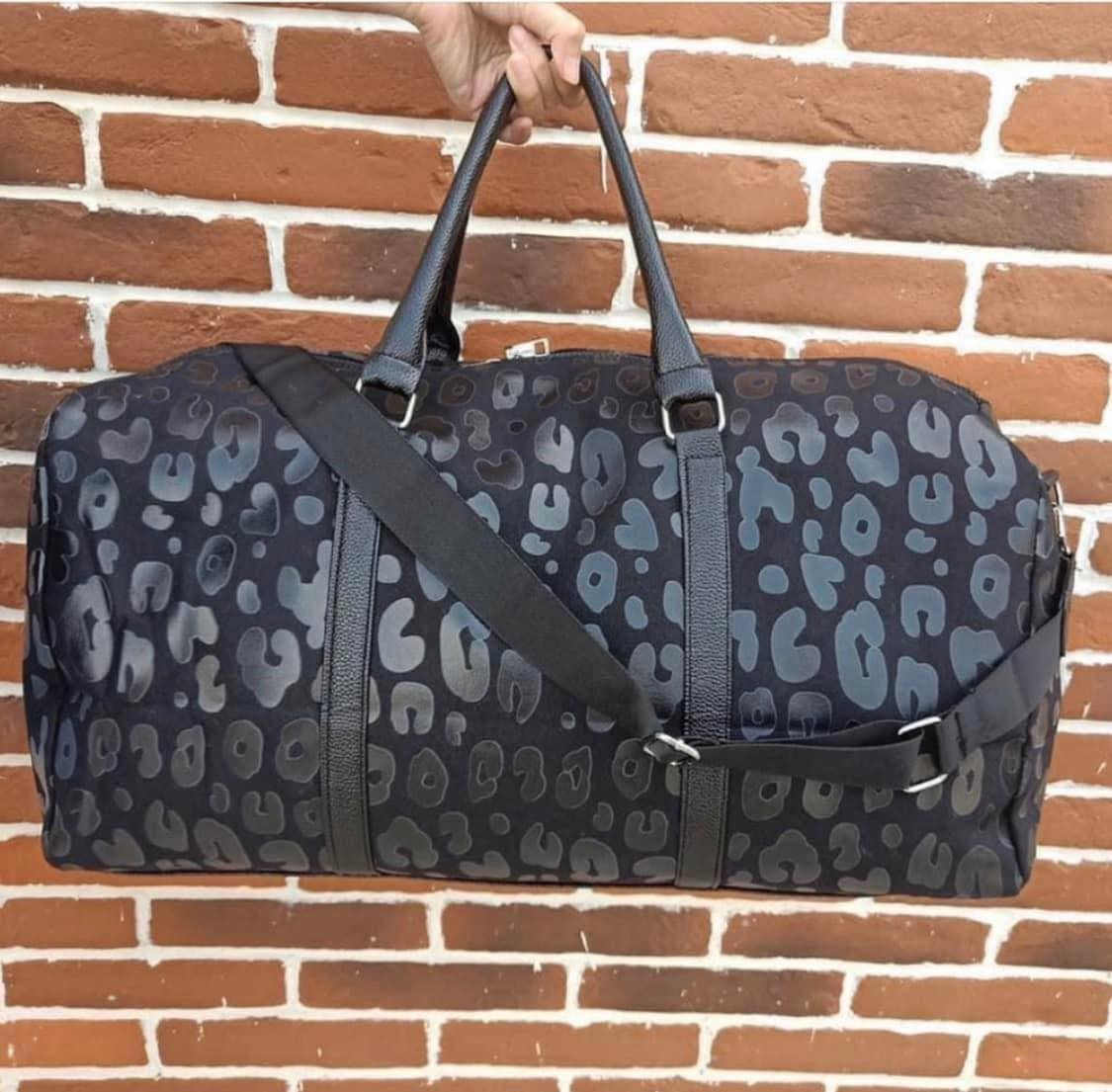 Pre-order Kids Adult Black Leopard Travel Gym Bags