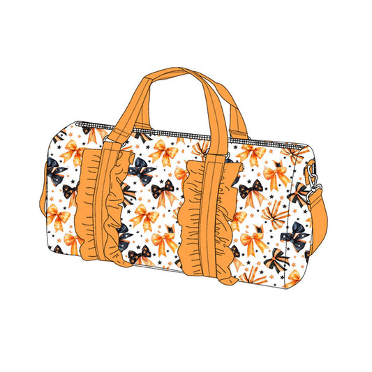 ( Moq 10 ) Preorder Kids Girl Adult Orange Ruffle Halloween Bows Gym Bags