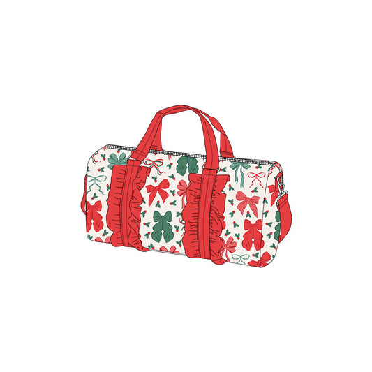 ( Moq 10 ) Preorder Kids Girl Adult Bows Christmas Ruffle Gym Bag