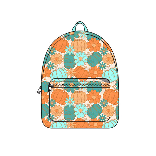 ( Moq 10 ) Preorder Baby Girl Kids Pumpkins Flower Zipper School Backpack Bag