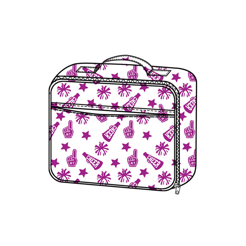 ( Moq 5 ) Preorder Baby Girl Kids Team Cheer Purple Lunch Box Picnic Thermal Bag