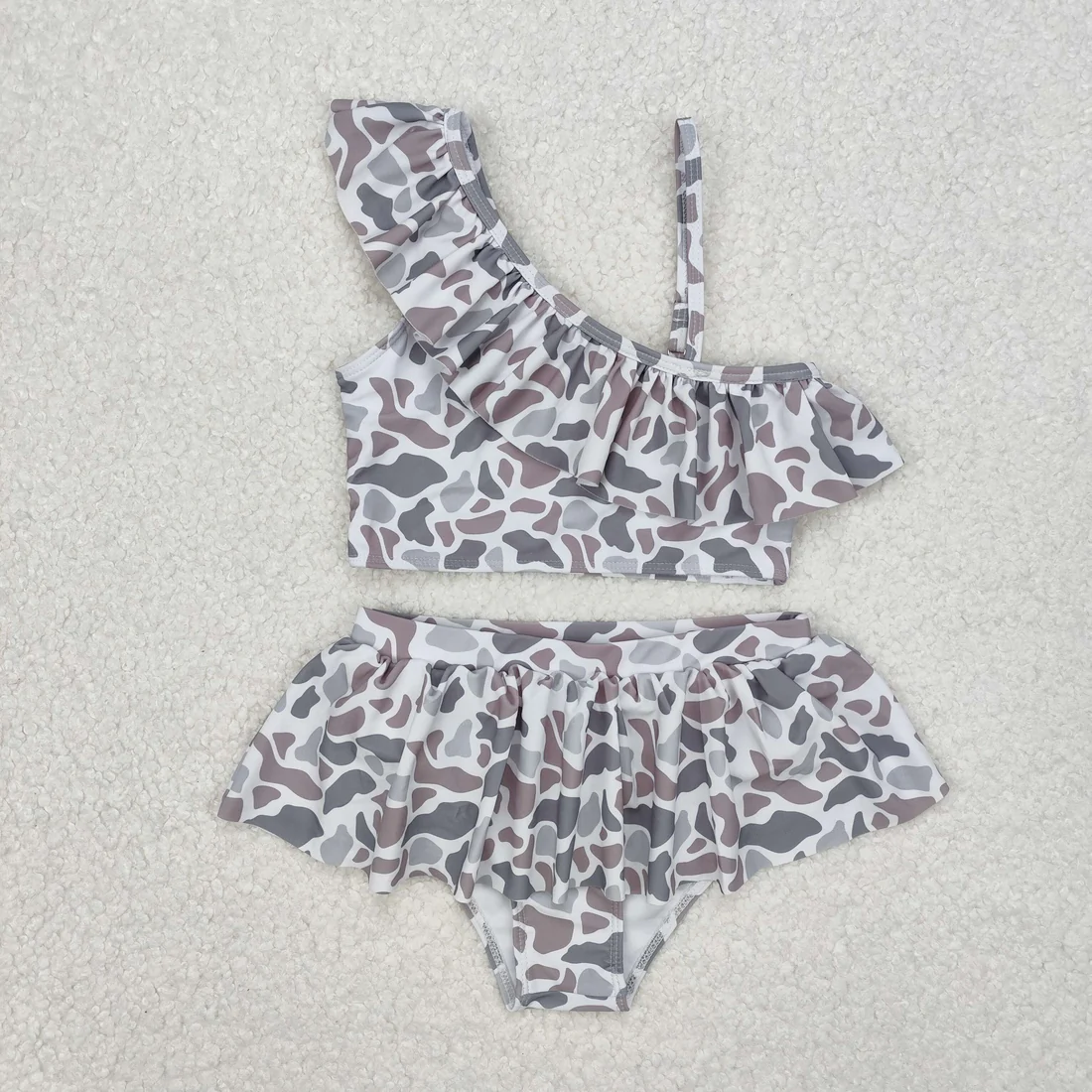 Baby Boy Girl Adult Grey Camo Sibling Family Trunks Swimsuit