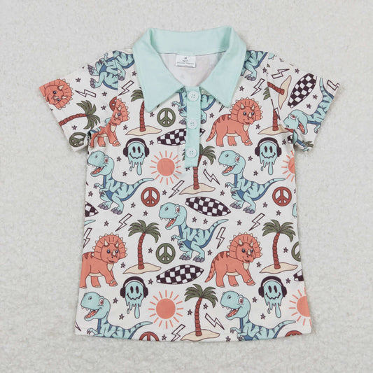 Baby Boy Short Sleeves Dinosaurs Polo Shirt