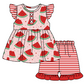 Baby Girl Short Sleeves Watermelon Stripes Hearts Sibling Romper Dress Clothes Set ( Moq 5 Each Design )