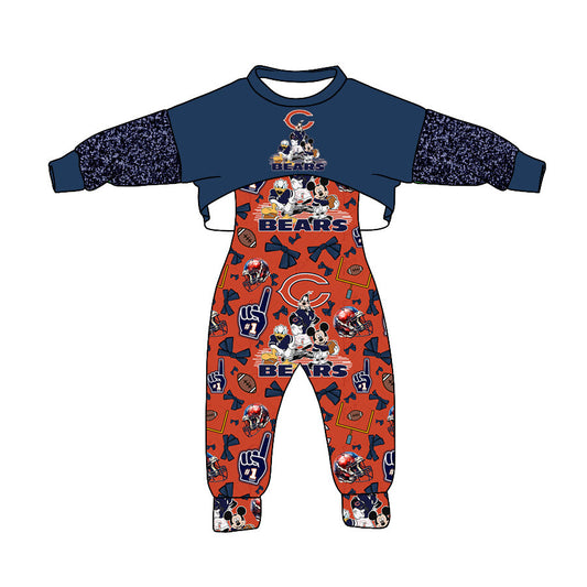 Baby Girl Team Jumpsuit Cartoon Set