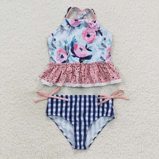 S0158 Baby Girl Floral Summer Outfit Swimsuit