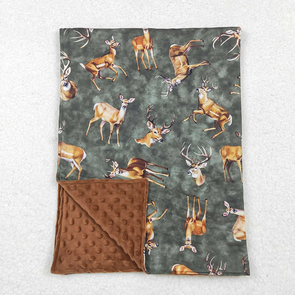 Baby Kids Toddler Deer Ducks Sibling Hunting Minky Blanket