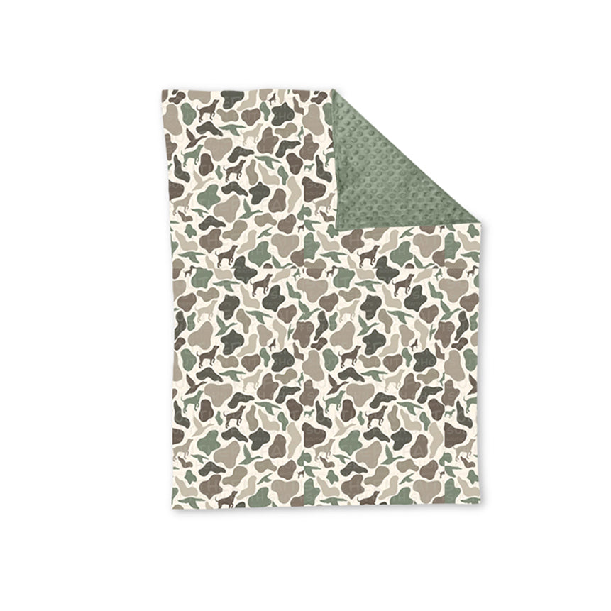 Pre-order Baby Toddler Kids Ducks Dogs Camo Hunting Minky Blanket