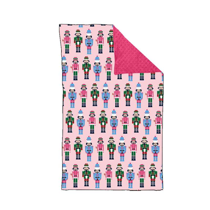 ( Moq 5 ) Preorder Girls Kids Soldiers Christmas Pink Blanket