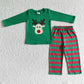 Sibling Baby Boys Girls Embroidery Deer Tops Pants Christmas Clothes Sets  RTS