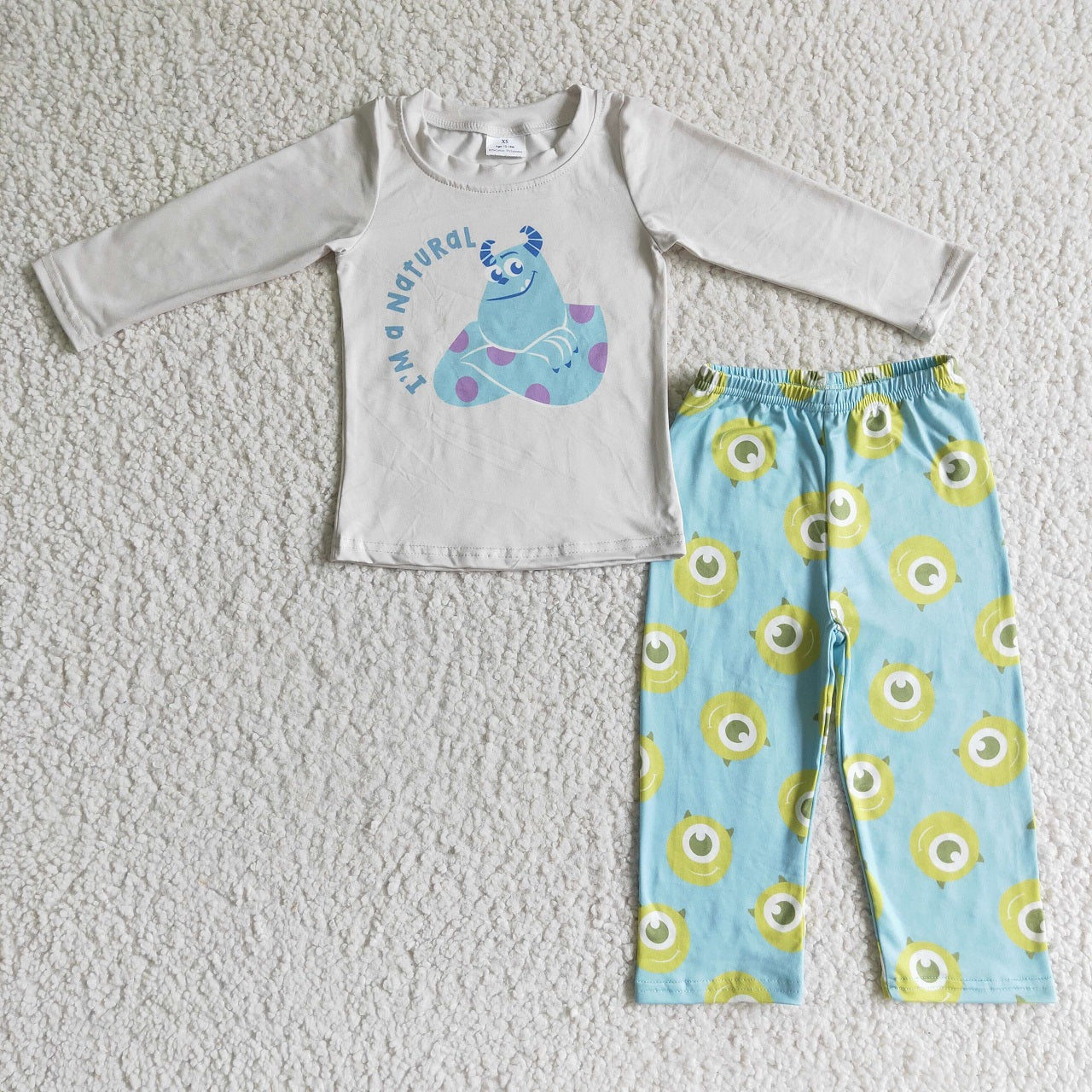 Promotion BLP0058 Baby Boy Long Sleeves Cartoon Shirt Pants Pajamas Sets