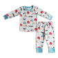 Promotion Baby Boy Kids Long Sleeves Farm Cow Shirt Pants Pajamas Clothes Set