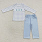 Sibling Boys Girls Long Sleeves Christmas Tree Embroidery Romper Set Clothes RTS