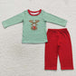 Sibling Baby Boys Girls Embroidery Deer Tops Pants Christmas Clothes Sets  RTS