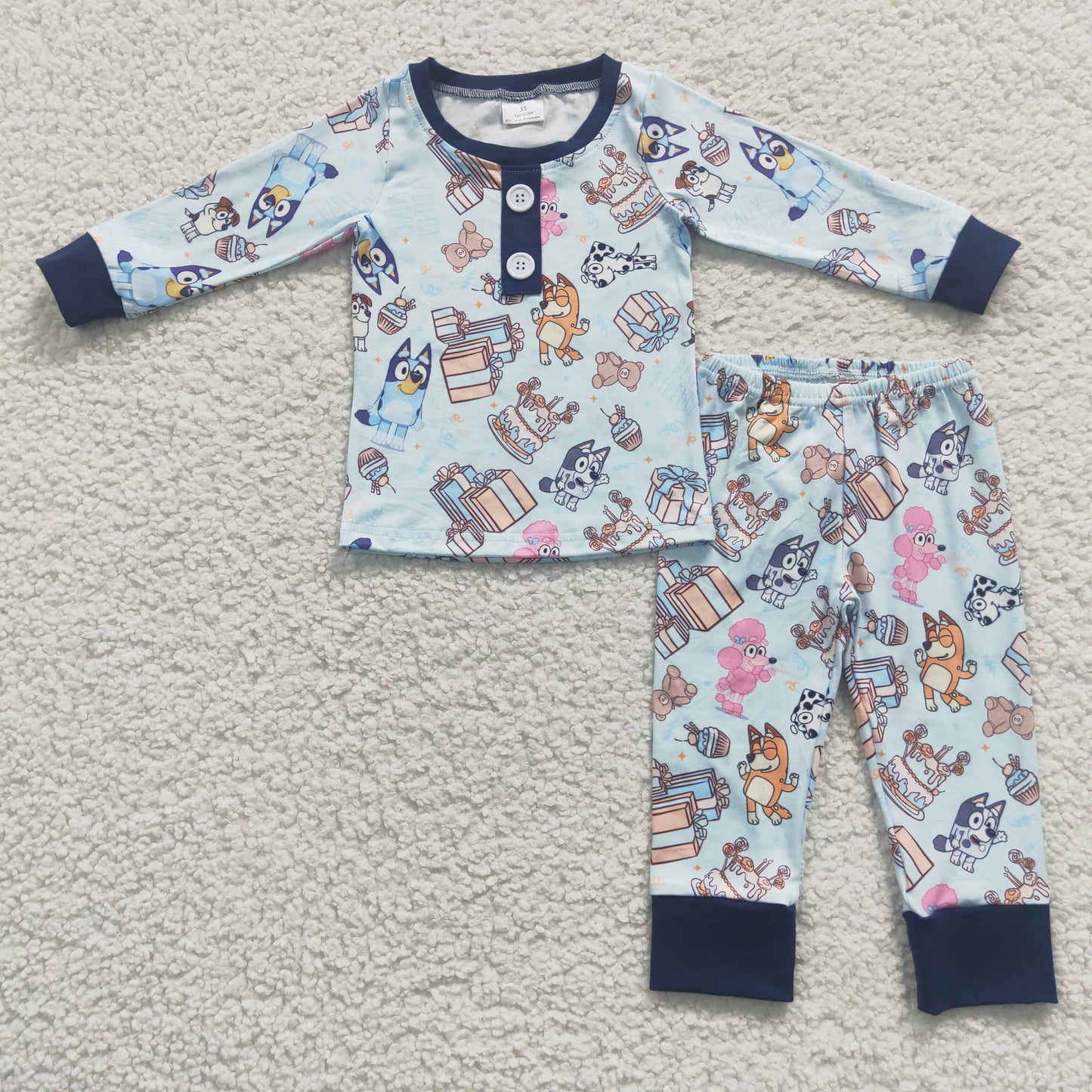 Promotion Baby Boy Long Sleeves Shirt Pants Dogs Outfit Birthday Pajamas