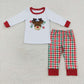 Sibling Baby Boys Girls Embroidery Deer Tops Pants Christmas Clothes Sets  RTS
