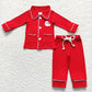 Sibling Baby Boys Girls Christmas Embroidery Buttons Shirt Pants Pajamas Sets RTS