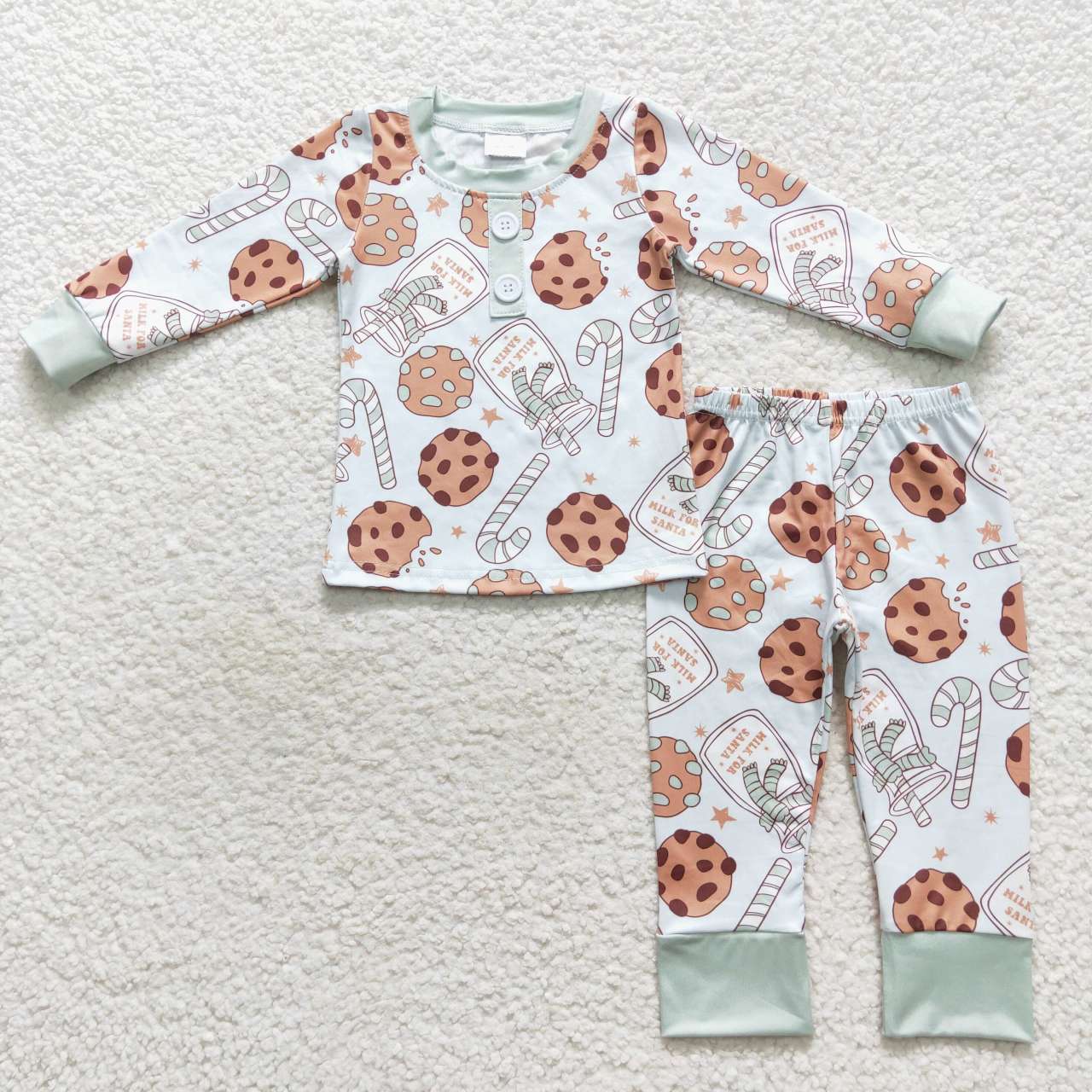 Baby Boy Girl Long Sleeves Christmas Cake Sibling Romper Pajamas Clothes Set