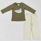 Sibling Baby Boys Kids Long Sleeves Embroidery Ducks Shirts Pants Hunting Clothes Sets RTS