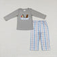 Sibling Baby Boys Embroidery Dogs Ducks Shirt Pockets Pants Hunting Clothes Sets RTS