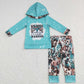 Baby Boy Girl Long Sleeves Western Hoodie Shirt Pants Set Sibling Clothes RTS