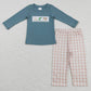 Baby Boy Long Sleeves Dogs Ducks Embroidery Shirt Pants Set Sibling Hunting Clothes RTS