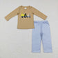 Sibling Baby Boys Embroidery Dogs Ducks Shirt Pockets Pants Hunting Clothes Sets RTS