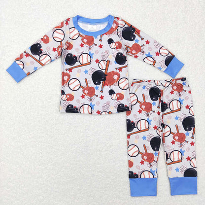 Baby Boy Long Sleeves Baseball Sibling Brother Shirt Pajamas Set