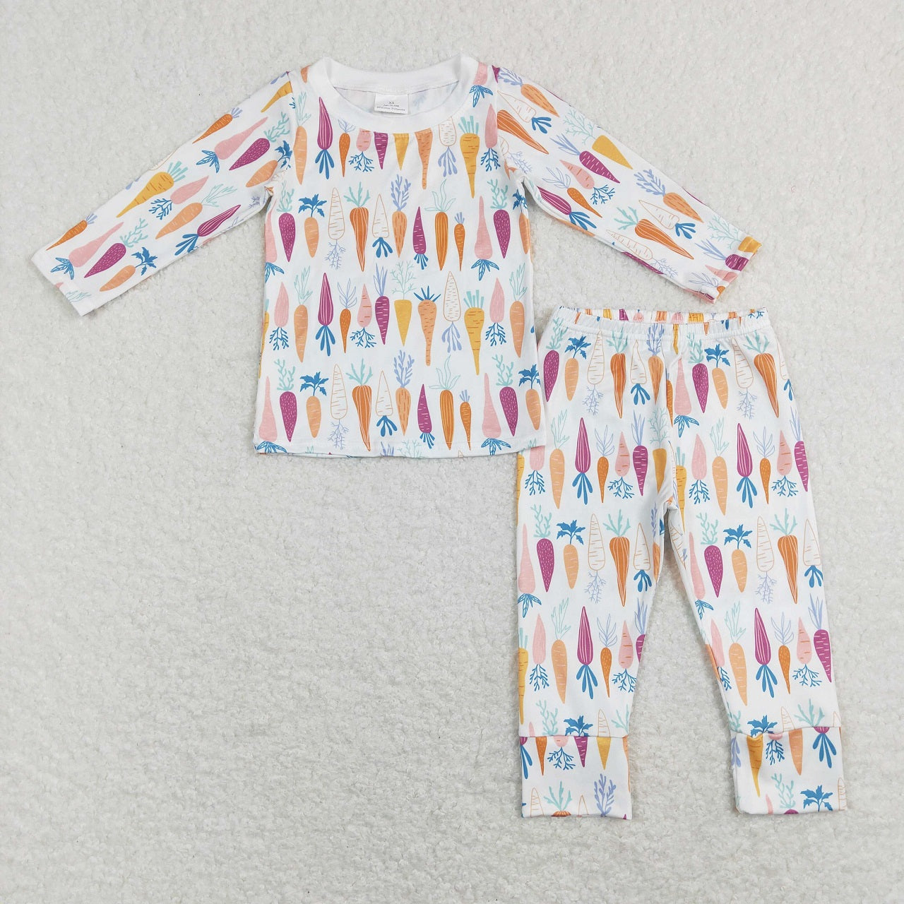 Promotion Baby Boy Long Sleeves Carrots Shirt Pants Set Easter Pajamas