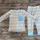 Baby Boys Christmas Gingerbread Top Pants Pajamas Outfits Clothes Bamboo Set