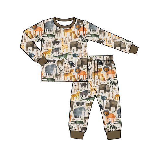 Pre-order Baby Boys Animal Fall Shirt Pants Pajamas Clothes Set